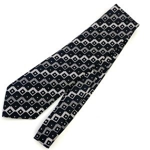 Stafford Men's Black Checked Micro Dot Necktie